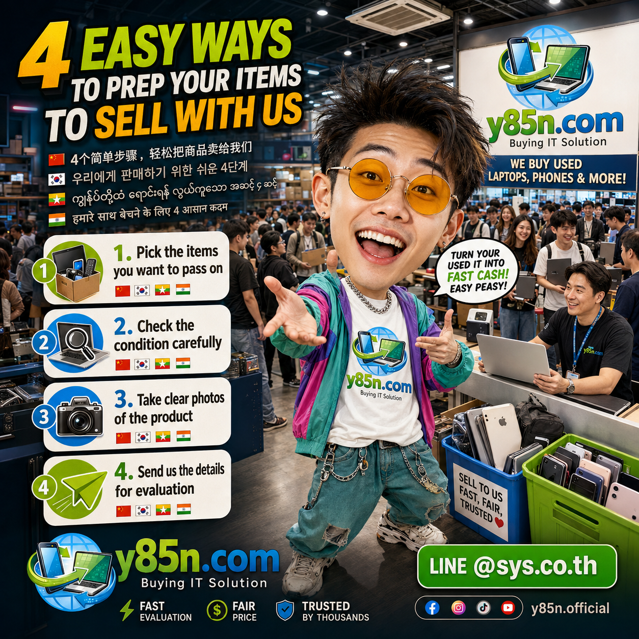 Four easy steps to prepare used IT equipment for evaluation and sale to Y85N.com
