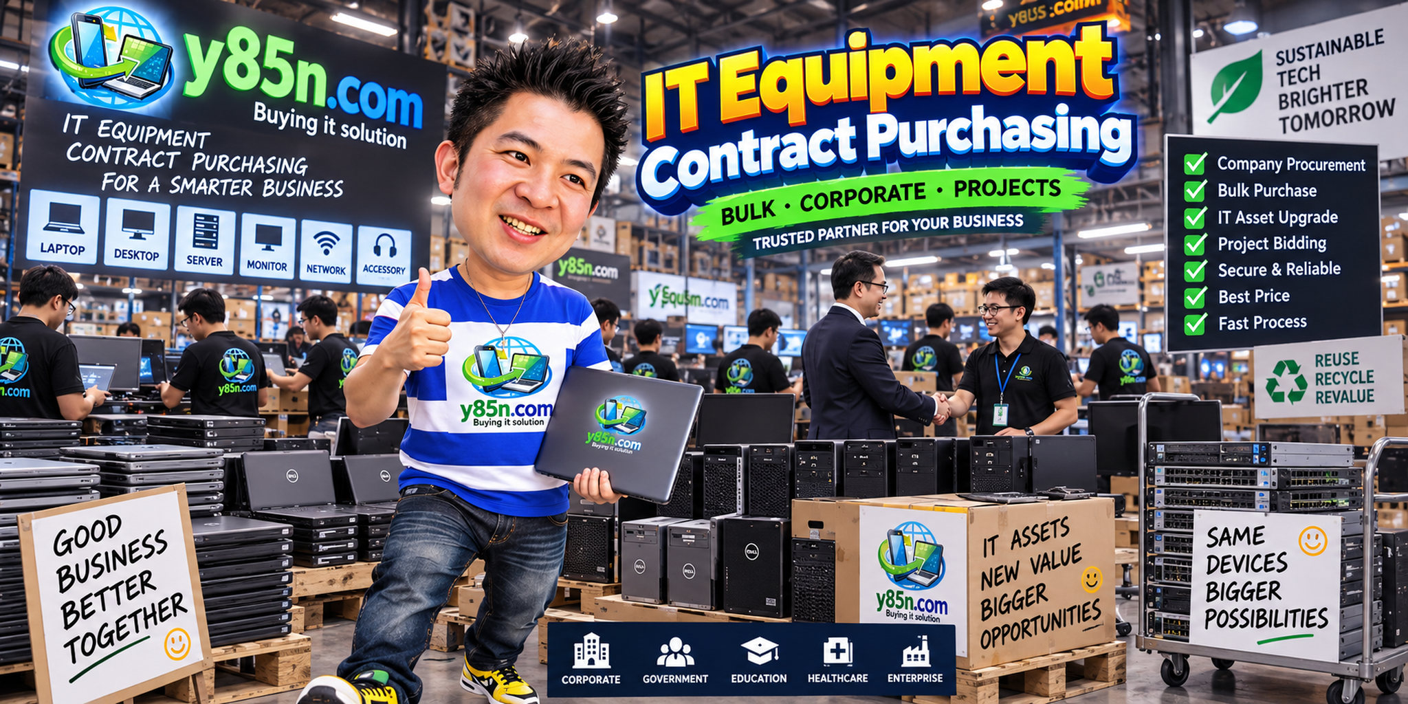 Y85N.com IT equipment contract purchasing warehouse in Thailand with international seller support