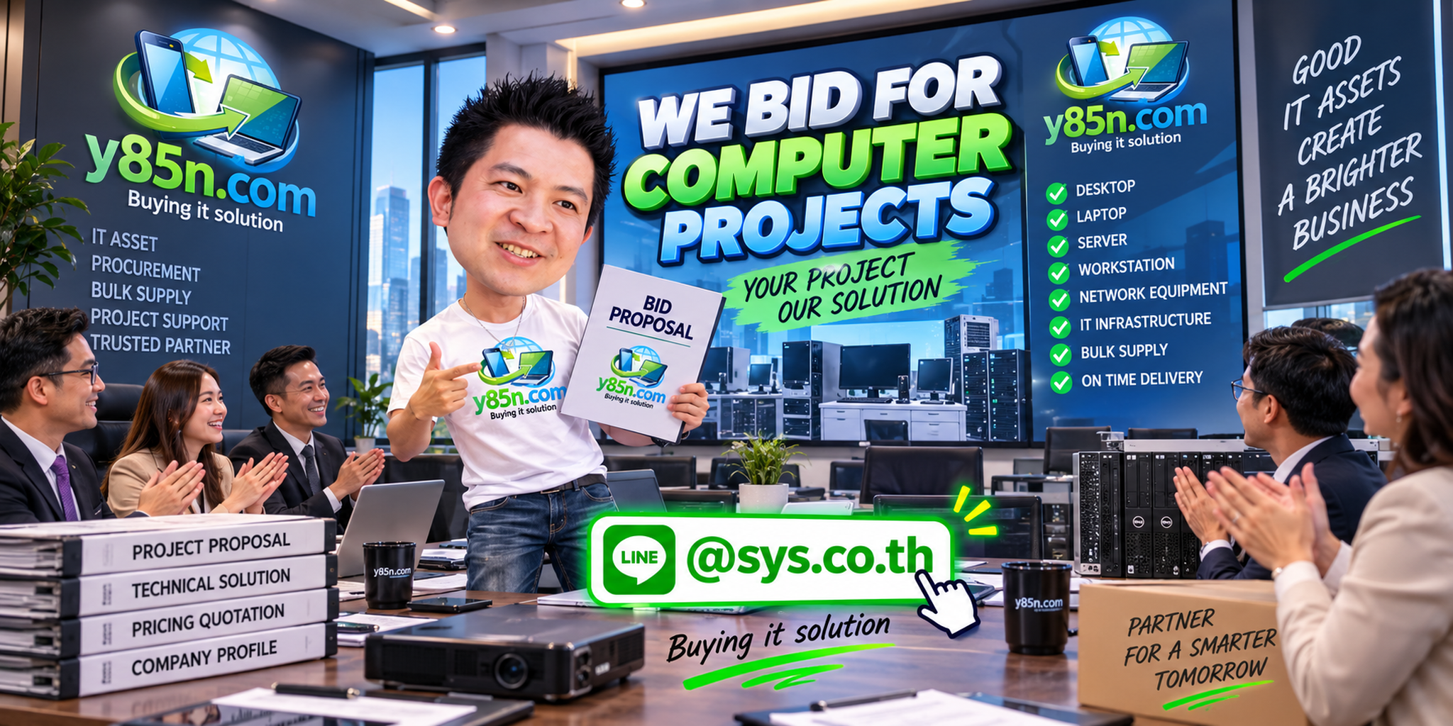 Y85N.com warehouse handling a large corporate computer project purchase in Thailand