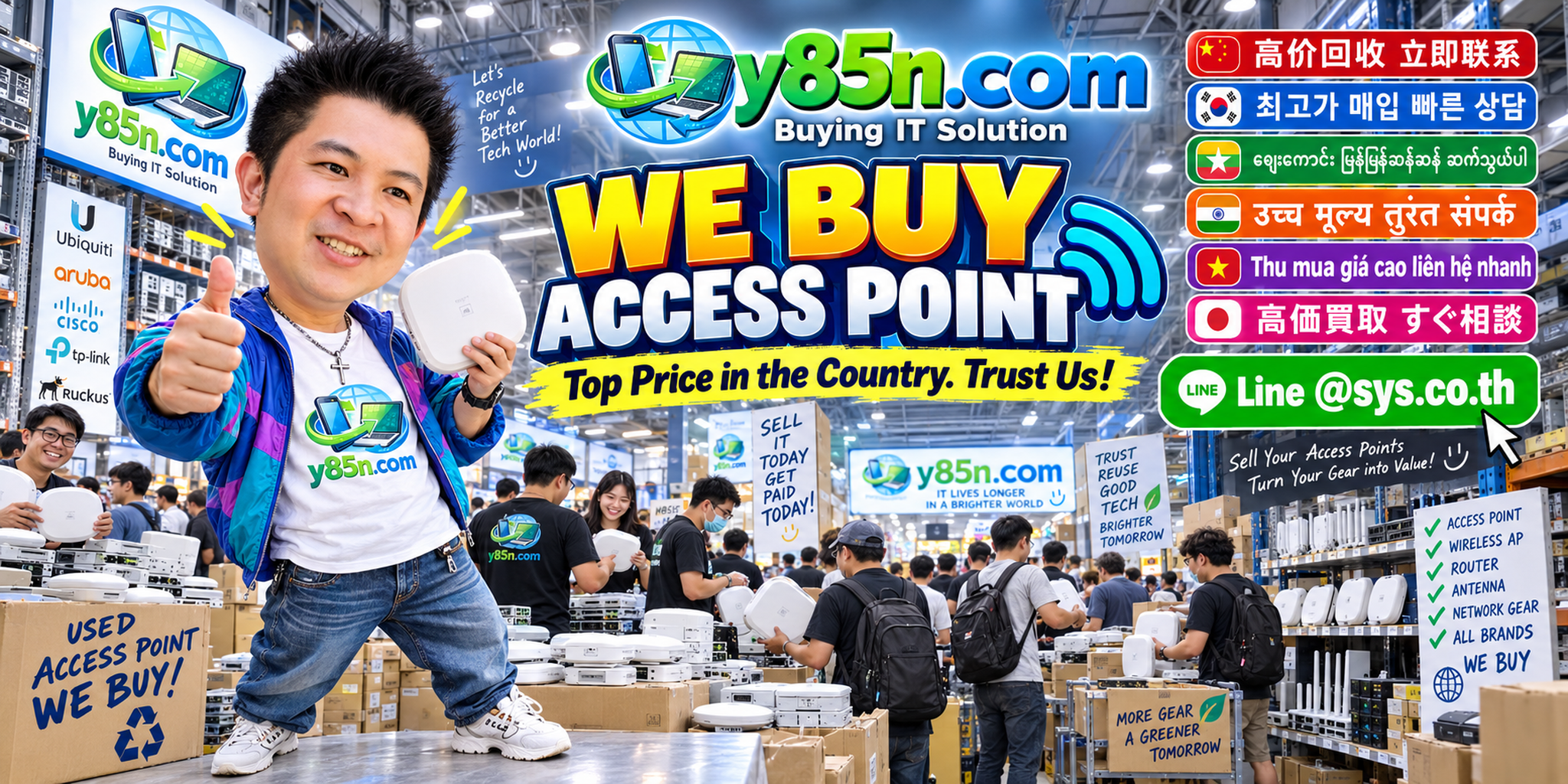 Y85N.com warehouse buying used enterprise wireless access points with international seller support