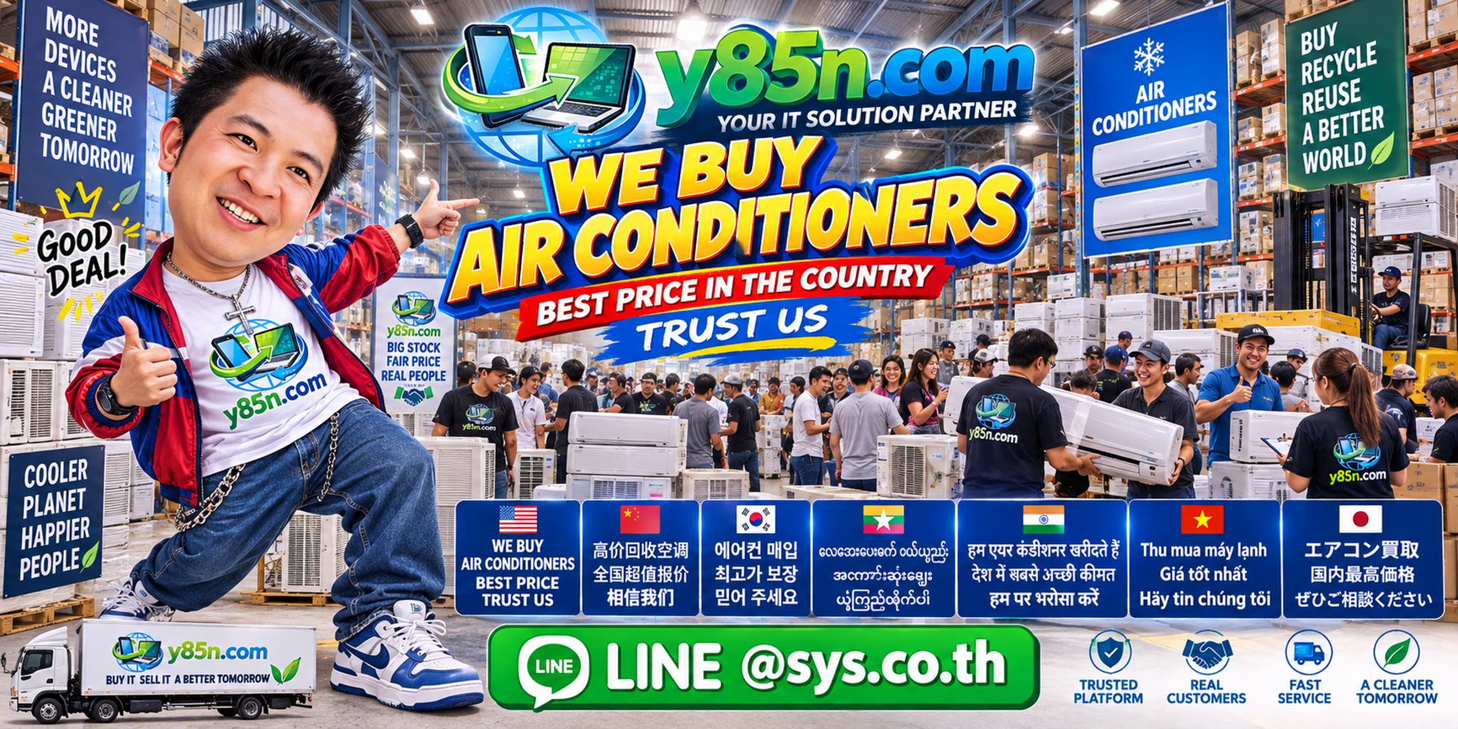 Y85N.com air conditioner buying service for international sellers in Thailand