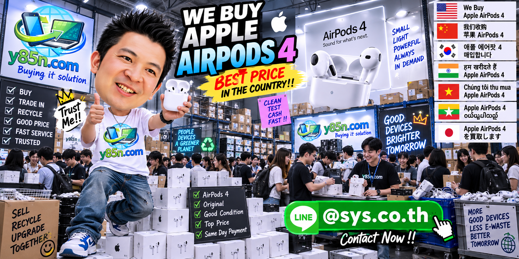Y85N.com Apple AirPods 4 buying service in Thailand