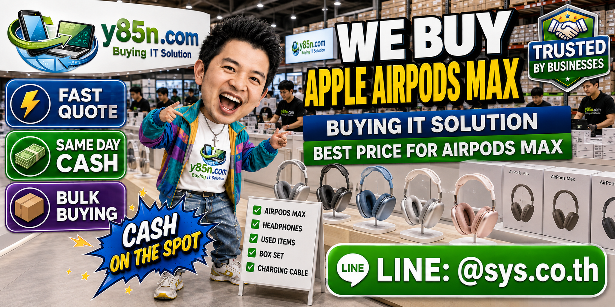 Y85N.com Apple AirPods Max buying service with premium audio products