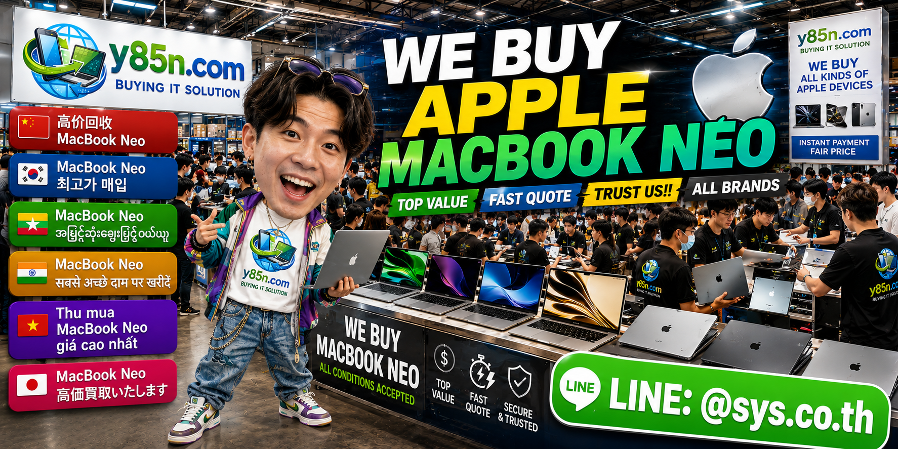 Y85N.com warehouse buying Apple MacBook Neo and Apple notebooks