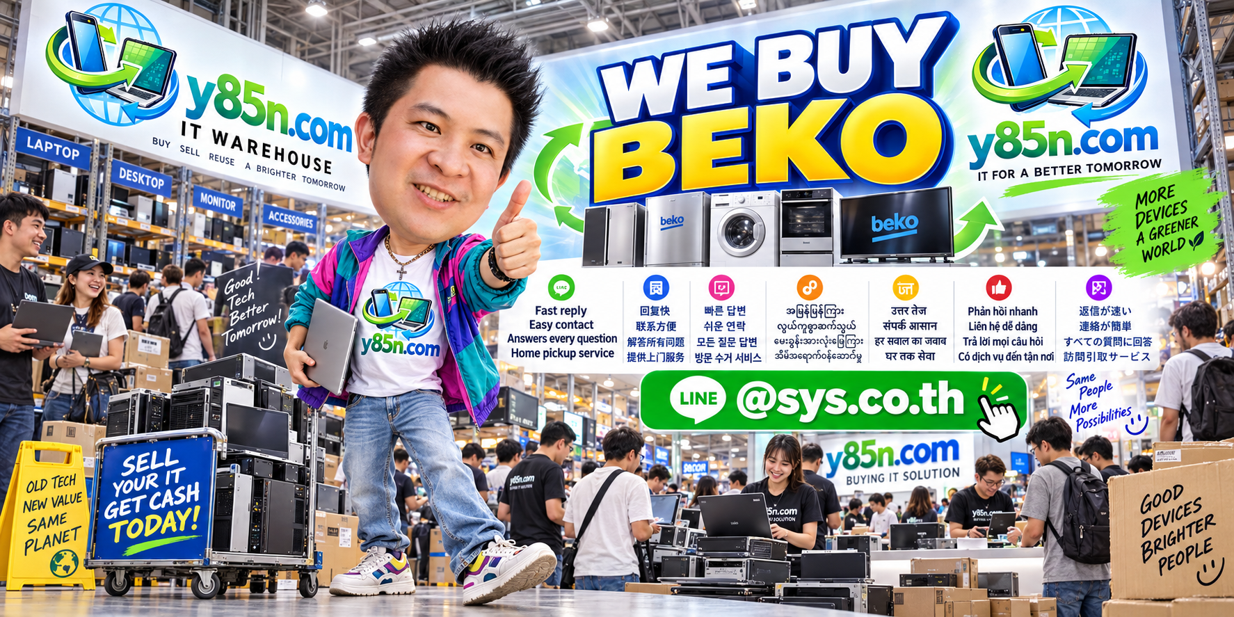 Contact Y85N.com through LINE at sys.co.th to sell Beko appliances in Thailand