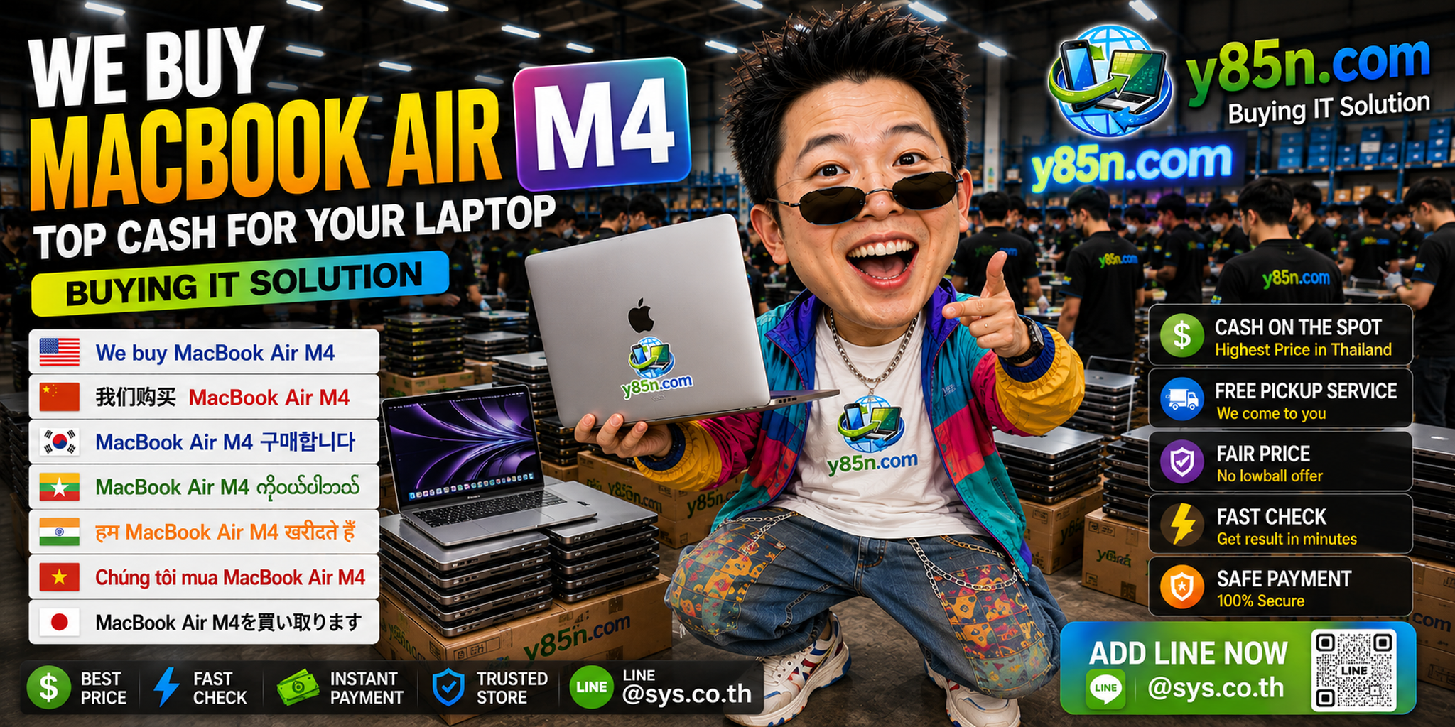 Y85N.com final MacBook buying campaign banner in Thailand