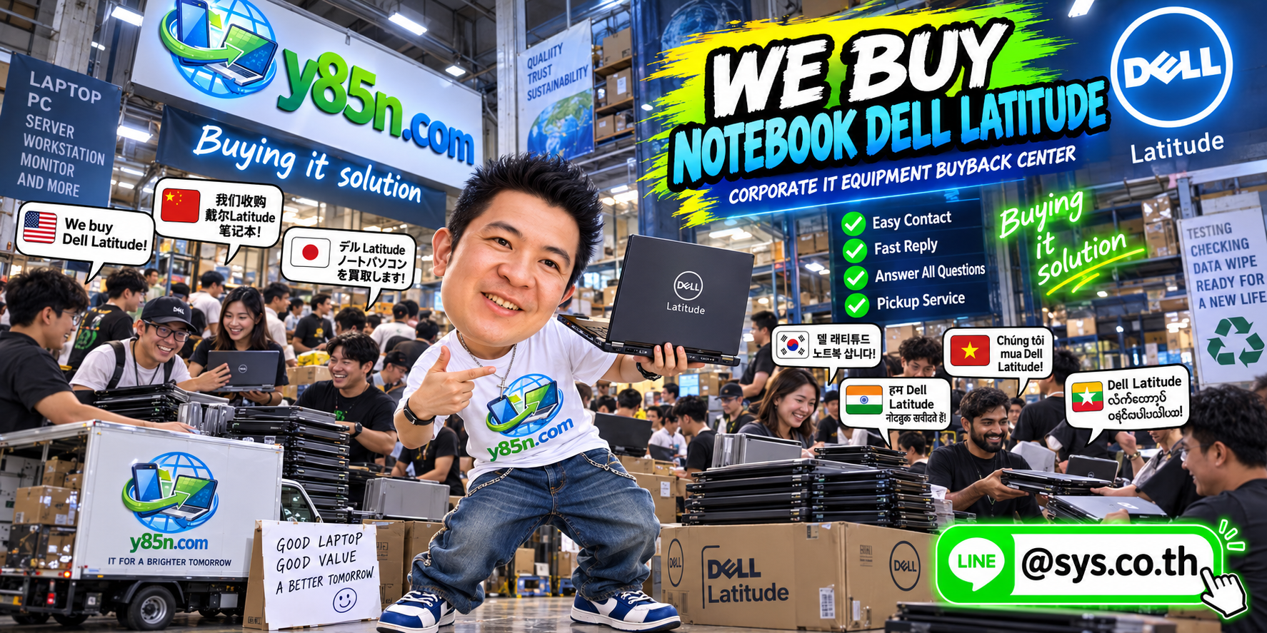 Y85N.com step by step workflow for selling Dell Latitude notebooks