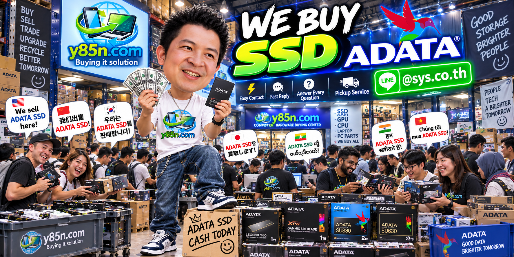 Y85N.com ADATA SSD buying service contact banner